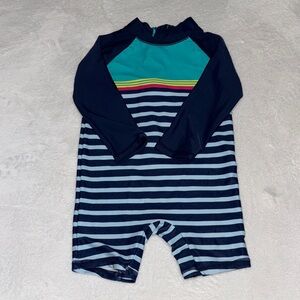 (3 for $10) carters Striped Long Sleeve Swimsuit rash guard